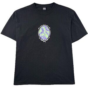 Stussy Venus Oval Pigment Dyed T-Shirt Unisex XL Black Streetwear Hip Hop City